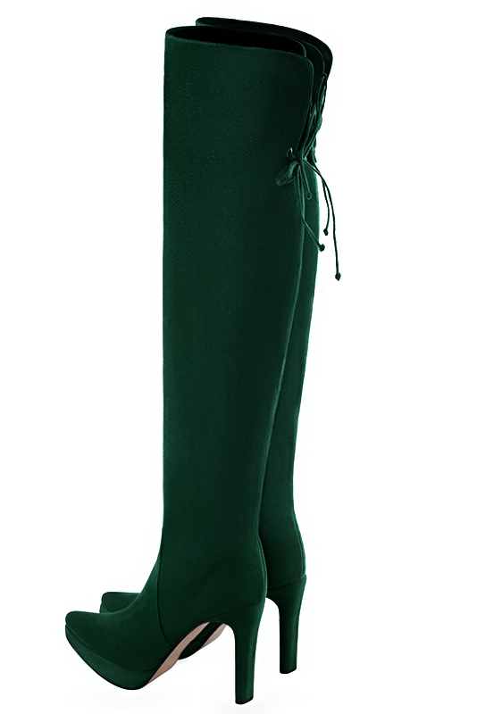 Dark green best sale thigh high boots